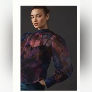 By Anthropologie Organza Blouse